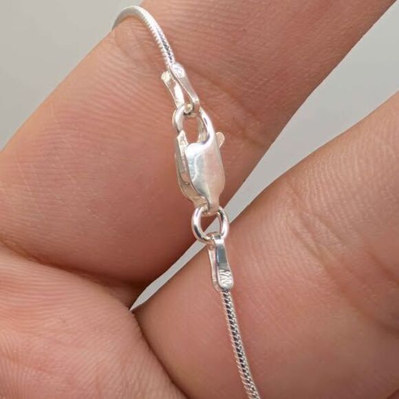 Designer Sterling Silver CZ Round Eternity Necklace 16 Inch Italy Chain - Picture 3 of 6